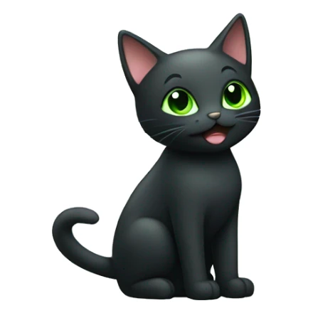 Black cat playing with a green star sticker