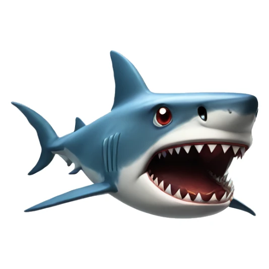 titan shark with destroy sea city, angry eyes shark sticker