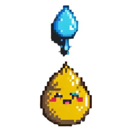poop emoji vs yellow droplet, simple and fun sticker