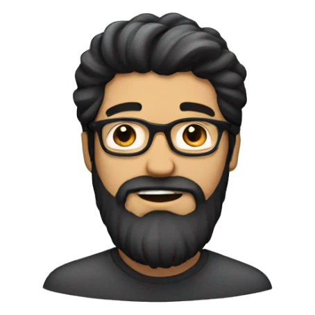 handsome man with full beard having black coloured hair and spectacles  sticker