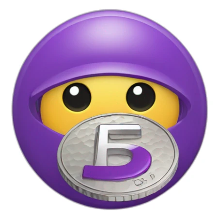 purple gf letters on a golf coin sticker