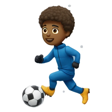 Garçon qui joue au foot sous la neige sticker