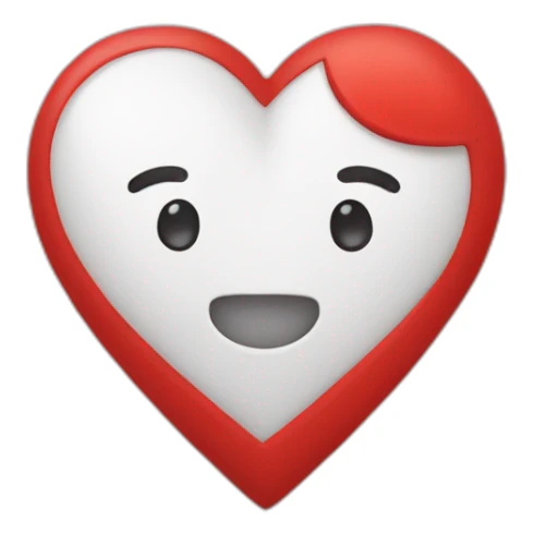 Corazón de un lado rojo y de otro blanco  sticker