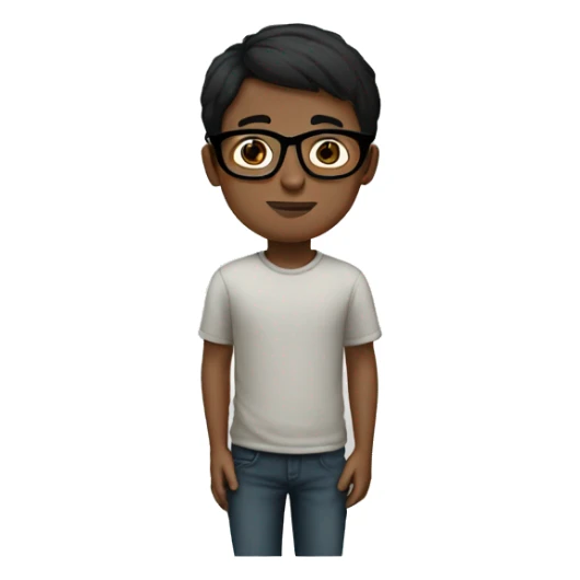 Boy with glasses with black short hair  sticker
