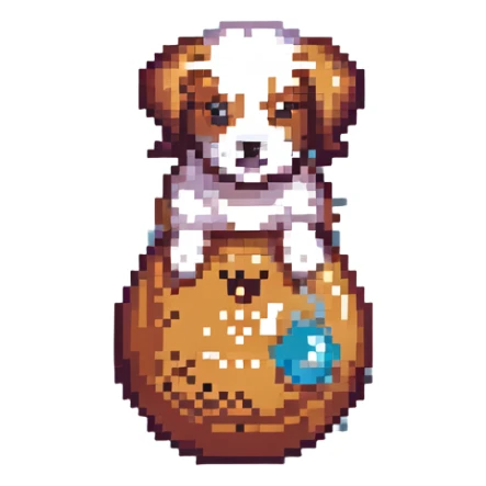 bowling skittle with puppy head on top sticker