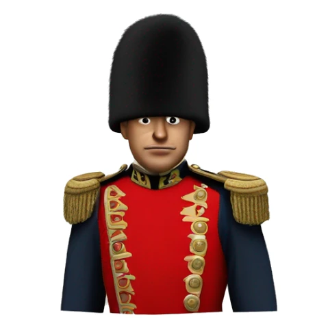 Photorealistic The British red Guardsman with bearskin hat sticker
