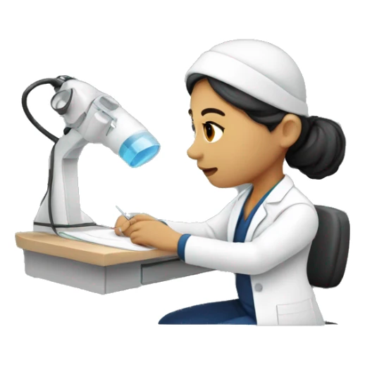 A Mexican ultrasound technologist doing an exam sticker