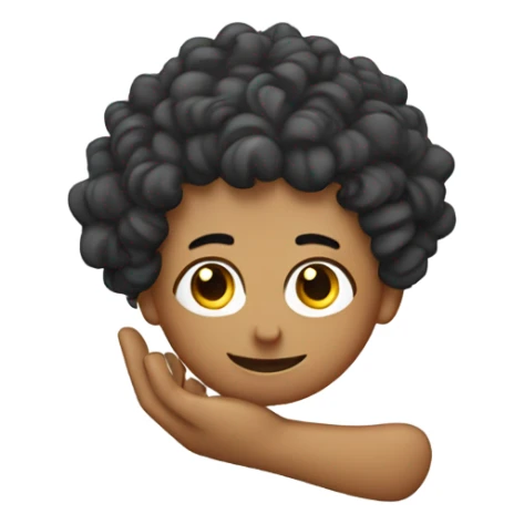 A finger cast with curly hair  sticker