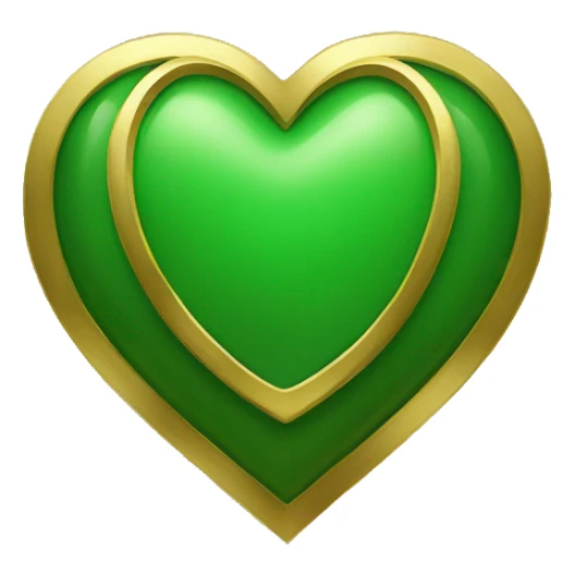 A Loki green iOS heart with gold edges  sticker