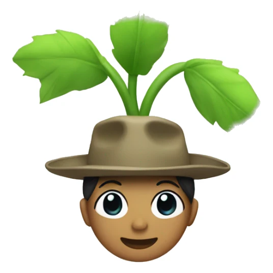 Female plant with coboy hat and ponytail sticker