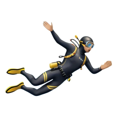 A diver mid-air, plunging from a high cliff into the sparkling ocean below. The background features rugged cliffs, clear blue water, and a bright sky, emphasizing the excitement and danger of the sport with a sense of freedom and adventure. sticker