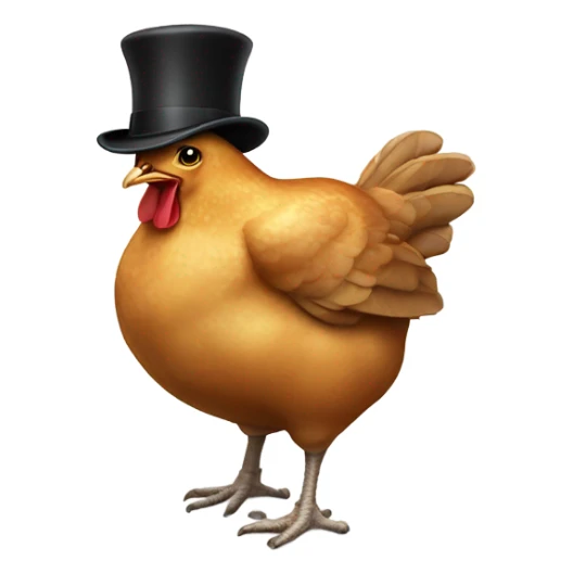 Whole roasted chicken no face with bowler hat  sticker
