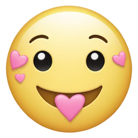 Loved up smiley emoji with light pink hearts sticker