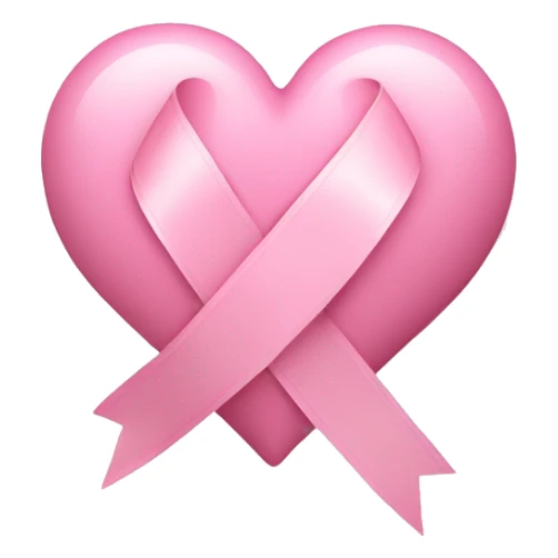 baby pink heart with baby pink ribbon sticker