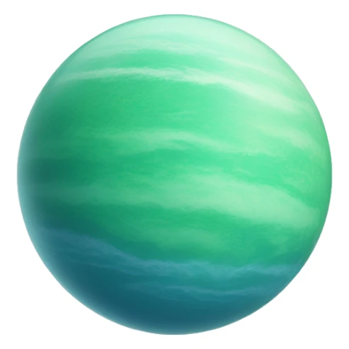 Pastel green planet with blue water and fog  sticker
