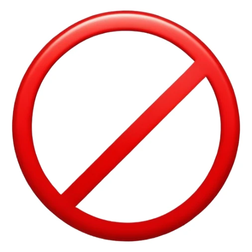 prohibition symbol, red circle with diagonal line through it sticker