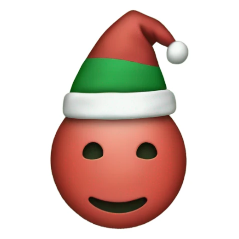 Red and green decorated Christmas card sticker