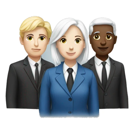 School board 3 people with white skin sticker