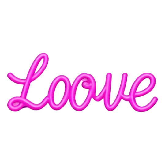 Pink neon sign with the word love sticker