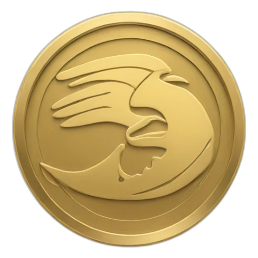 A gold coin with Nike logo on sticker