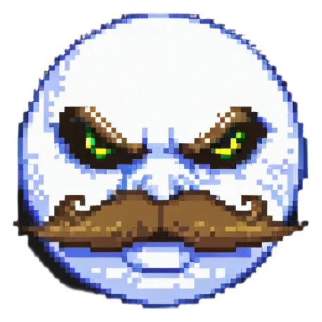 angry face with mustache sticker