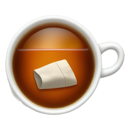 A cup of hot tea bag sticker