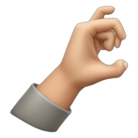 make the letters o and y with the hand by using the thumb point and middle finger for the o and the ring and pinky finger for the y sticker