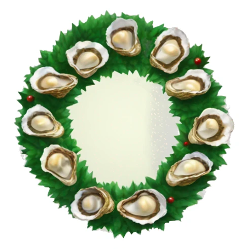Christmas wreath with oysters sticker