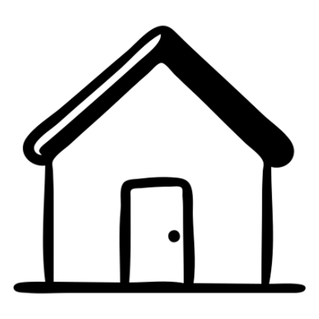 simple home house with roof and door sticker