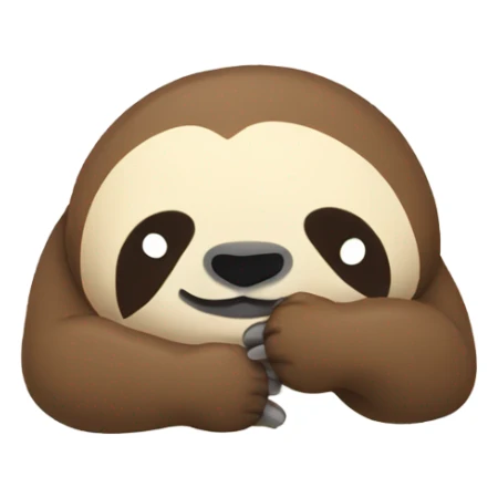 sloth lies face down and shows thumbs up sticker