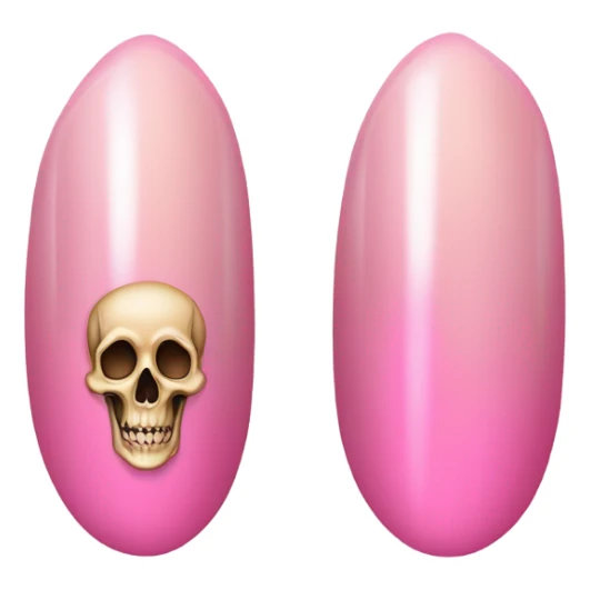 almond shape pink french tip nails skeleton hand  sticker