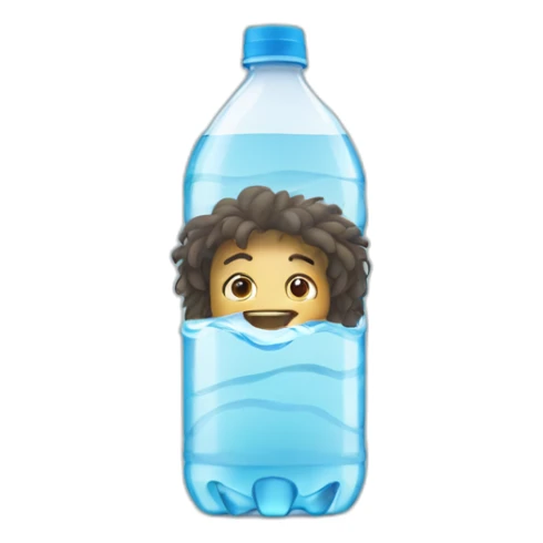 bottle of water with hair sticker