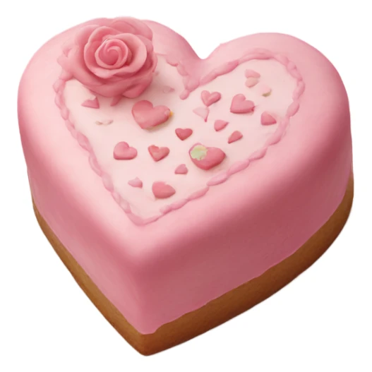 Pink beautifully decorated heart shaped cake  sticker