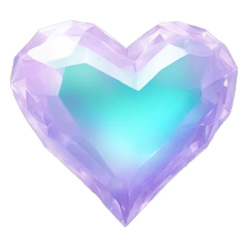 pastel lilac and cyan iridescent crystal heart sticker