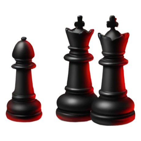 two queen chess pieces side by side one vibrant red and the other black sticker