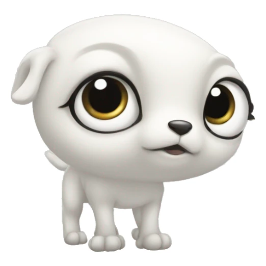 White large eyes creaturr four legs white skin sticker