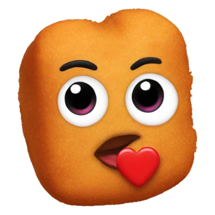 A chicken Nugget with Heart eyes  sticker