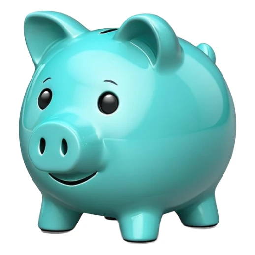 Turquoise Pig bank sticker