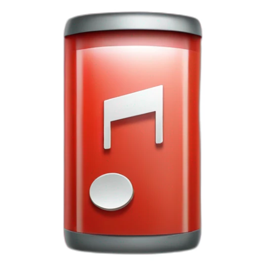 red battery phone icon with charging symbol as a musical note sticker