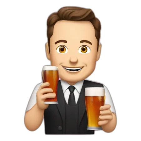Elon musk qui boit une bière rouge sticker