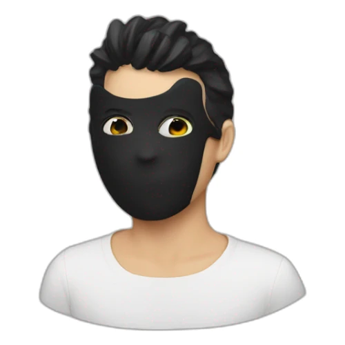 smile emoji in black mask latex sticker