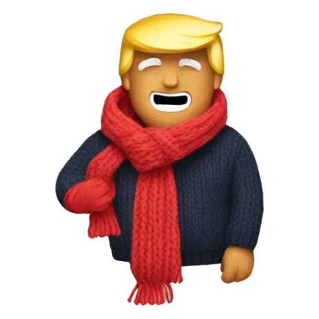 Trump knitting a scarf sticker