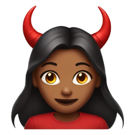 Girl with devil's horns sticker