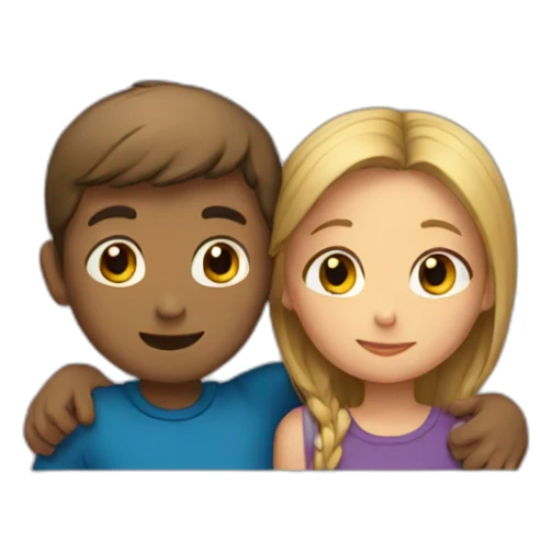 A boy and a girl hugging each other sticker