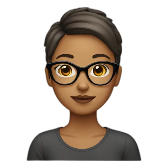short hair girl with glasses sticker