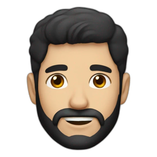 a spanish guy with a black earing and black short hair and black beard sticker