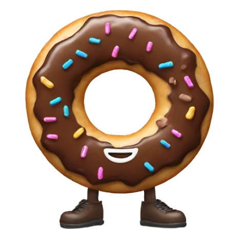 Smiling donut with arms and legs sticker