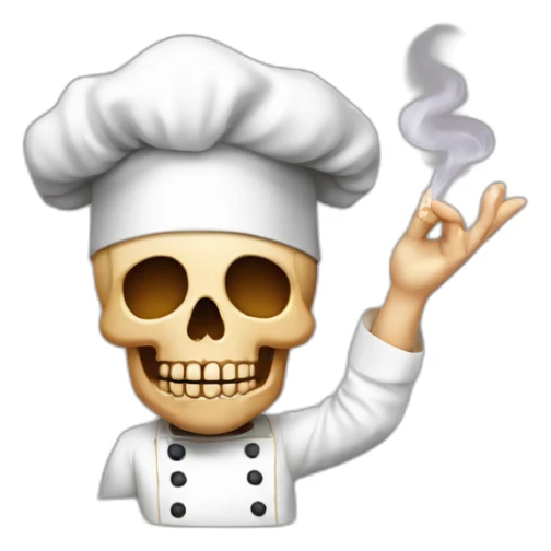 Skull Chefs blowing Kiss with Italian hand sticker