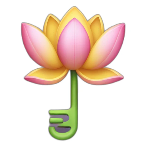 lotus flower ontop of a key sticker