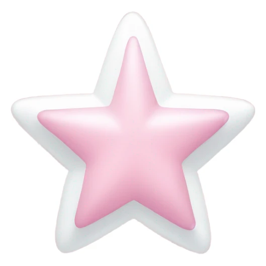 light pink star with a white ribbon around it sticker